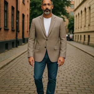 Stafford Tan Sport Coat Classic Elegance